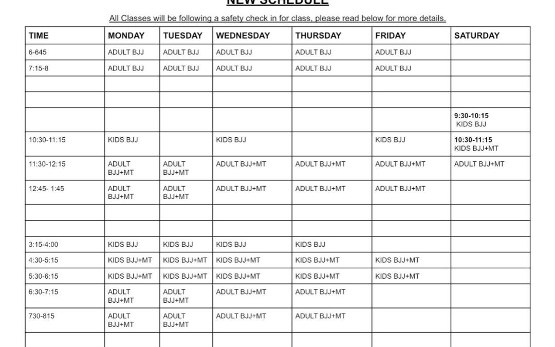 HQ Schedule  update: 05/26